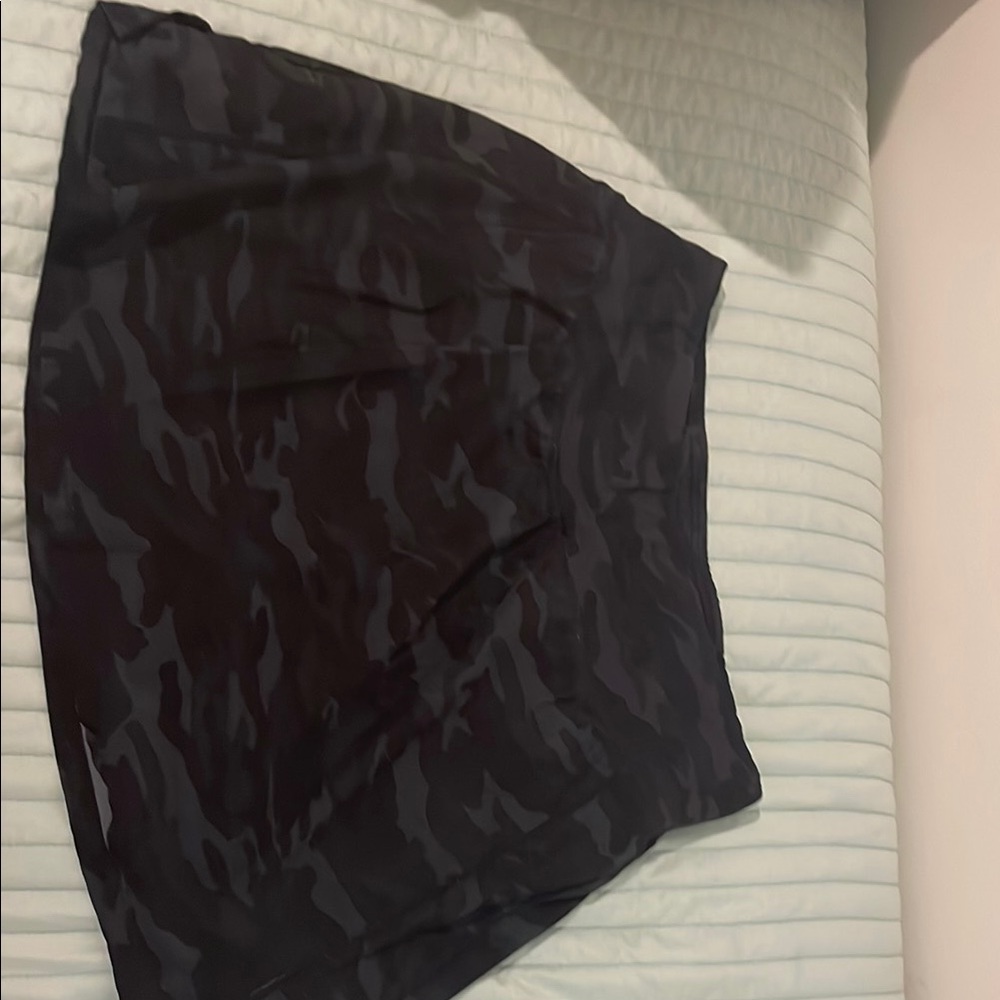 Amazon Black Camouflage Athletic Mini Skirt Casual